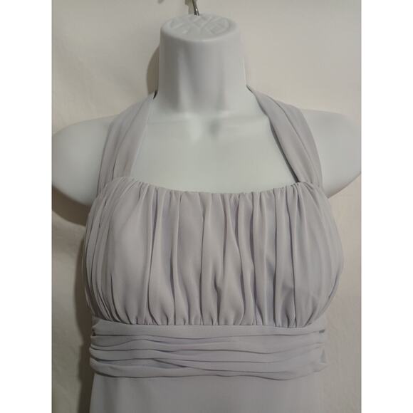 David's Bridal Size 2 Pale Blue Halter Style Formal Empire Waist - Picture 1 of 10